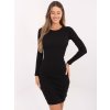Černé přiléhavé žebrované šaty