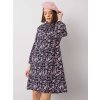 Tmavě modré dámské vzorované šaty