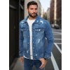 Modrá pánská džínová bunda
