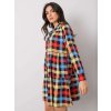 Barevné košilové šaty - modro-červená (Velikost ONE SIZE)