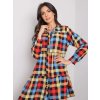 Barevné košilové šaty - modro-červená (Velikost ONE SIZE)