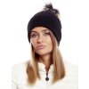 Černá dámská čepice se střapcem
