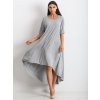 Světle šedé dlouhé asymetrické šaty