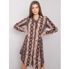 Hnědé dámské vzorované šaty