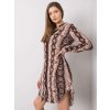 Hnědé dámské vzorované šaty