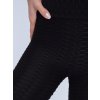 Černá dámská strukturovaná souprava legín a mikiny se zipem