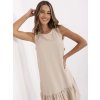 Béžové dámské šaty s volánem