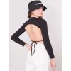 Černý dámský krátký top s holými zády