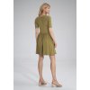 Olivové šaty s krátkými rukávy