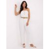 Smetanový dámský overal s páskem