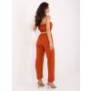 Oranžový dámský overal s páskem