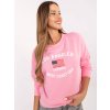 Světle růžová dámská mikina s potiskem