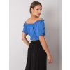 Modrý dámský top s řasením
