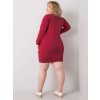 Červené dámské šaty s dlouhými rukávy
