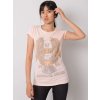 Světle růžové dámské tričko s kamínky