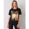 Černé dámské tričko s potiskem ROCK