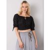 Černý crop top s vázáním
