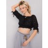 Černý crop top s vázáním