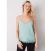 Mintový dámský top s krajkou