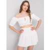 Bílý dámský crop top s volány