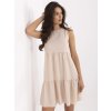 Béžové dámské šaty s řasením