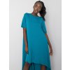 Tyrkysové asymetrické šaty