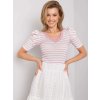 Růžovo-bílé dámské pruhované tričko