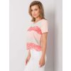 Růžovo-béžové dámské tričko s pruhy