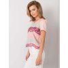 Červeno-béžové dámské tričko s pruhy