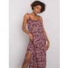 Bordó dámské vzorované maxi šaty