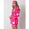 Růžová dámská puntikovaná souprava na spaní