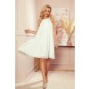 Smetanové šifónové šaty s páskem ALIZEE