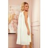 Smetanové šifónové šaty s páskem ALIZEE
