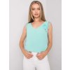 Mintový dámský top s krajkou