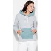Vlněná šedá mikina s modrými prvky K414 Blue (Velikost L)