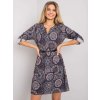Tmavě modré dámské vzorované šaty
