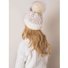 Béžová dámská čepice s bambulí