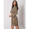 Béžovo-černé leopardí šaty