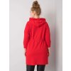 Červená dámská mikina se stažením v pase