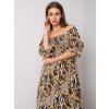 Béžové vzorované maxi šaty