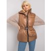 Hnědá dámská vesta s páskem