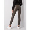 Lesklé dámské khaki legíny