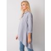 Šedá asymetrická košile se saténovým leskem