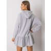 Světle šedé dámské mikinové šaty s volánem