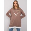 Hnědá dámská tunika s potiskem srdce