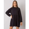 Černé mini mikinové šaty s dlouhými rukávy