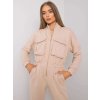 Béžový dámský overal s kapsami