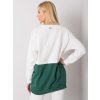 Zeleno-bílá dámská mikina s kapsami