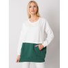 Zeleno-bílá dámská mikina s kapsami