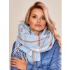 Světle modrá dámská károvaná šála